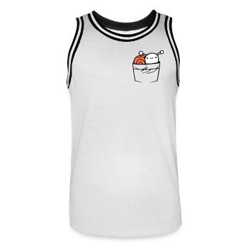 Snail Chest Bag Shirt Bag Bag on the Go - Men's Basketball Jersey - white/black - Front - AI Model Male 185 dark (185cm)