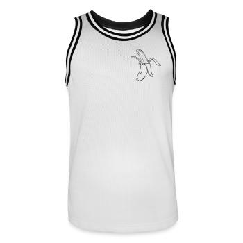 Banane - Männer Basketball-Trikot - Weiß/Schwarz - Vorne - AI Model Male 185 dark (185cm)