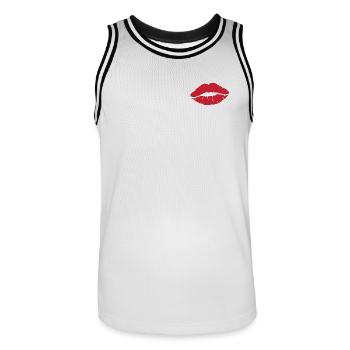 Red Kiss - Men's Basketball Jersey - white/black - Front - AI Model Male 185 dark (185cm)