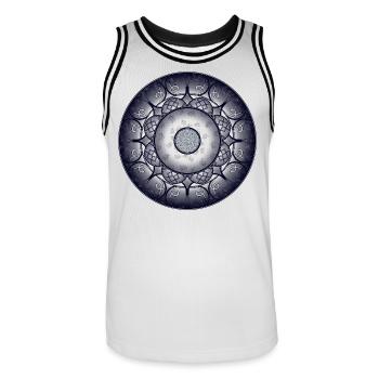 Sapphire Mandala - Männer Basketball-Trikot - Weiß/Schwarz - Vorne - AI Model Male 185 dark (185cm)