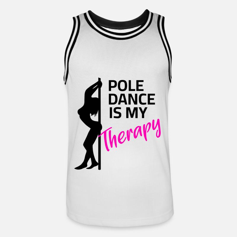 Pole Dance is my Therapy - Männer Basketball-Trikot - Weiß/Schwarz
