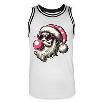 Coole Sigma Santa Weihnachtsfreude - Männer Basketball-Trikot - Weiß/Schwarz - Vorne - AI Model Male 185 dark (185cm)