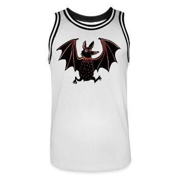 Flitzende Fledermaus - Männer Basketball-Trikot - Weiß/Schwarz - Vorne - AI Model Male 185 dark (185cm)
