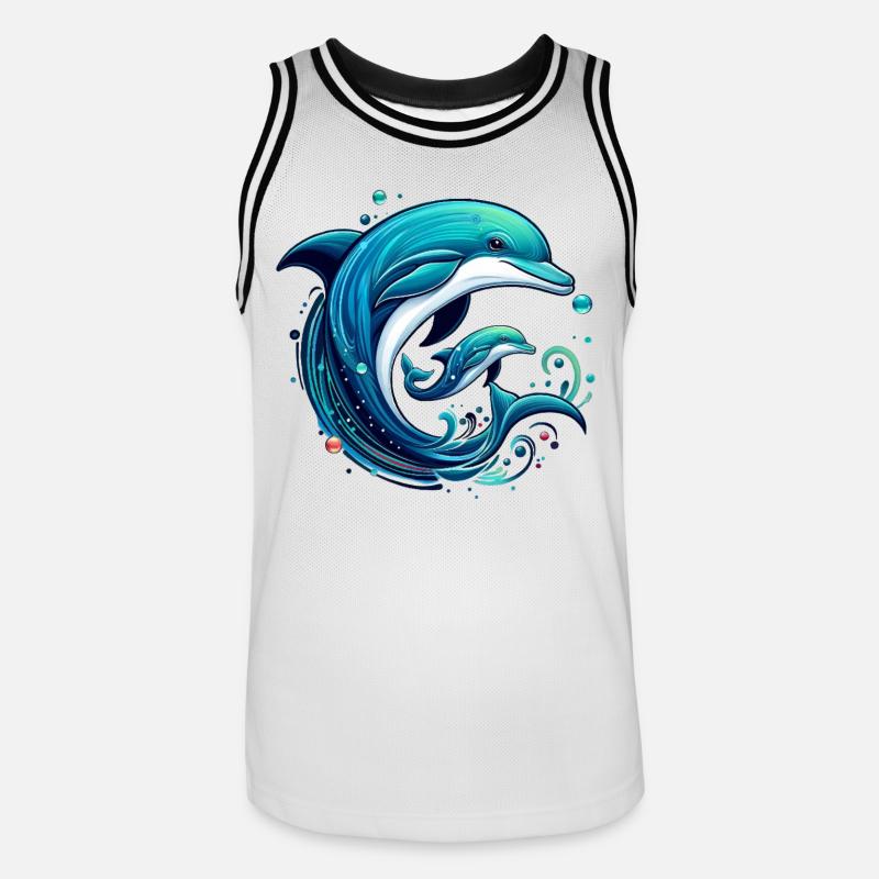Dolphin - Men's Basketball Jersey - white/black