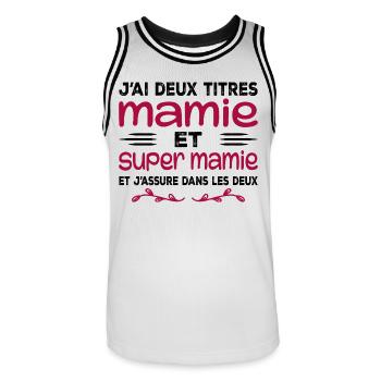 I Have Two Titles Granny and Super Granny Gift Granny - Men's Basketball Jersey - white/black - Front - AI Model Male 185 dark (185cm)