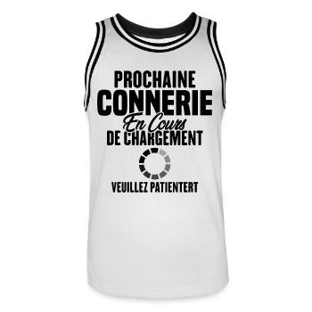 Prochaine Connerie En Cours De Chargement - Maillot de basket Homme - blanc/noir - Devant - AI Model Male 185 dark (185cm)