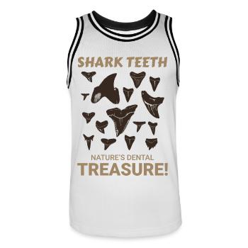 Collectionneur de dents de requin Chasse aux fossiles Paléontologie - Maillot de basket Homme - blanc/noir - Devant - AI Model Male 185 dark (185cm)