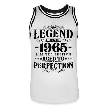 Légende Depuis 1965 Vintage Vintage Anniversaire - Maillot de basket Homme - blanc/noir - Devant - AI Model Male 185 dark (185cm)