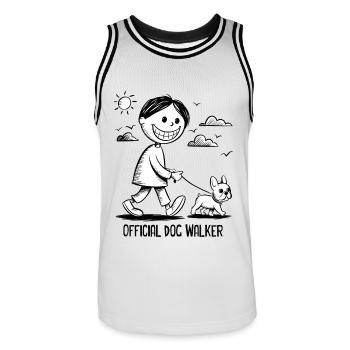 Bouledogue français Chien de compagnie Amoureux des animaux - Maillot de basket Homme - blanc/noir - Devant - AI Model Male 185 dark (185cm)
