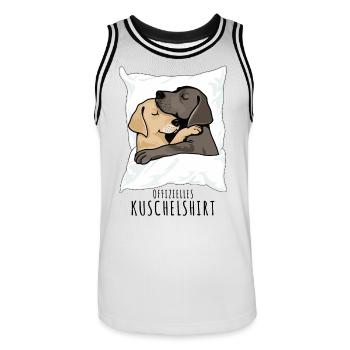 Retriever Hunde Offizielles Kuschelshirt - Männer Basketball-Trikot - Weiß/Schwarz - Vorne - AI Model Male 185 dark (185cm)
