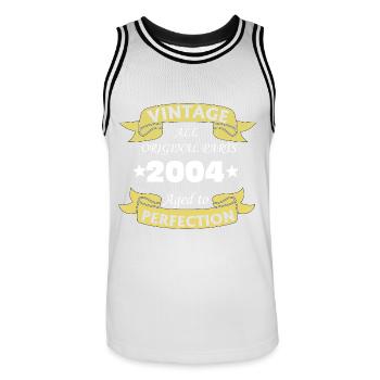 Vintage 2004 20 ans aged to perfection - Maillot de basket Homme - blanc/noir - Devant - AI Model Male 185 dark (185cm)