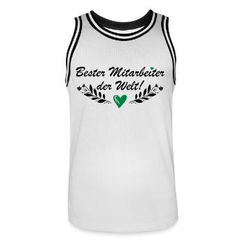 Bester Mitarbeiter der Welt - Männer Basketball-Trikot - Weiß/Schwarz - Vorne - AI Model Male 185 dark (185cm)
