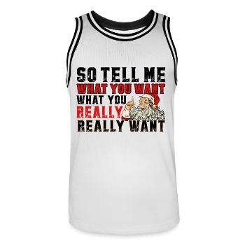 T-Shirt Design für Weihnachten - Männer Basketball-Trikot - Weiß/Schwarz - Vorne - AI Model Male 185 dark (185cm)