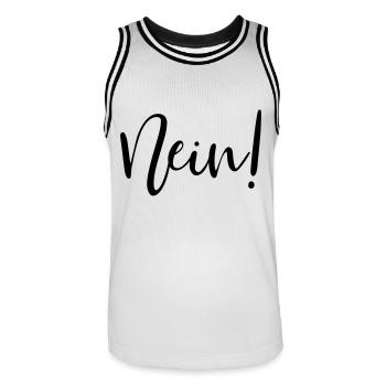 Nein! - Männer Basketball-Trikot - Weiß/Schwarz - Vorne - AI Model Male 185 dark (185cm)