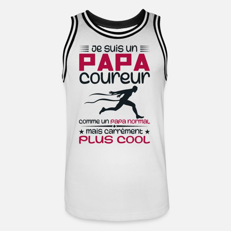 Ich bin ein Marathonläufer-Vater - Männer Basketball-Trikot - Weiß/Schwarz