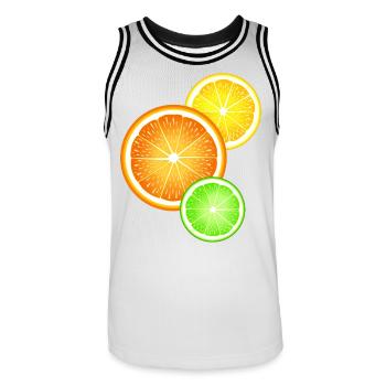 Agrumes Orange Citron Citron Lime - Maillot de basket Homme - blanc/noir - Devant - AI Model Male 185 dark (185cm)