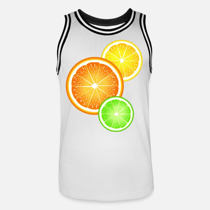 Agrumi Arancia Limone Lime - Maglia da basket per uomo - bianco/nero