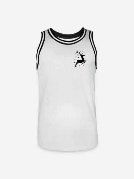 leaping reindeer - Men's Basketball Jersey - white/black