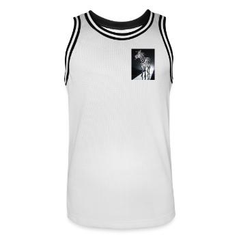 Zebra Lichtspur - Männer Basketball-Trikot - Weiß/Schwarz - Vorne - AI Model Male 185 dark (185cm)