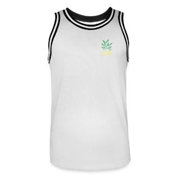 Croquis d’ananas – Graphique de fruits frais - Maillot de basket Homme - blanc/noir - Devant - AI Model Male 185 dark (185cm)
