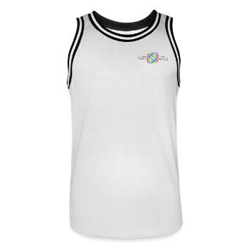 INFINITY No.3 - Männer Basketball-Trikot - Weiß/Schwarz - Vorne - AI Model Male 185 dark (185cm)