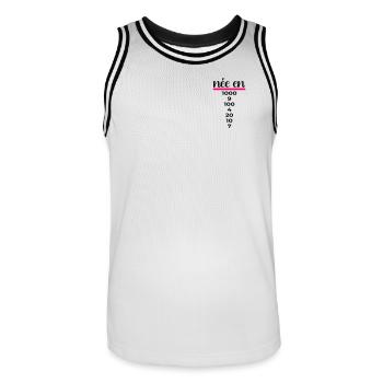 Chiffres Français 1997 Anniversaire - Maillot de basket Homme - blanc/noir - Devant - AI Model Male 185 dark (185cm)