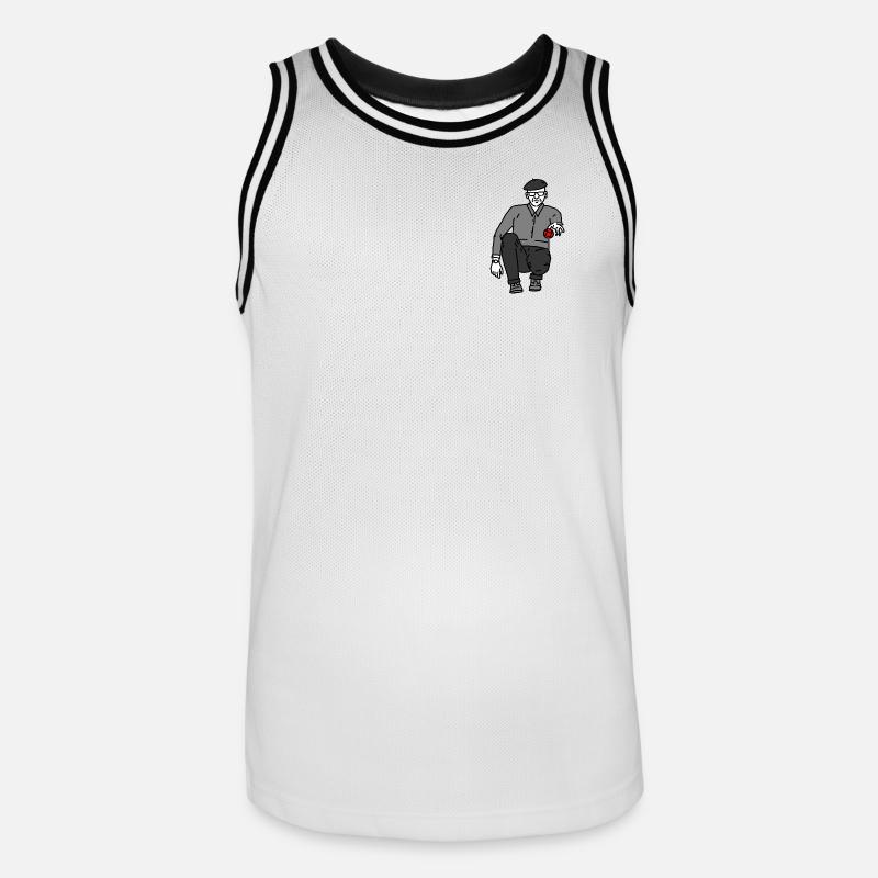 Giocatore di bocce mancino - Maglia da basket per uomo - bianco/nero