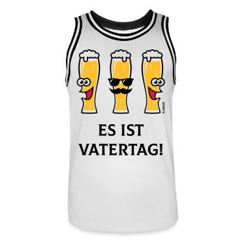 Es Ist Vatertag! (3 Biergläser / Bier / 3C) - Männer Basketball-Trikot - Weiß/Schwarz - Vorne - AI Model Male 185 dark (185cm)