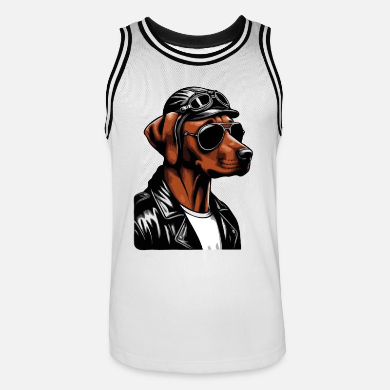 Rhodesian Ridgeback Cool Rhodesian Ridgebacks - Men's Basketball Jersey - white/black