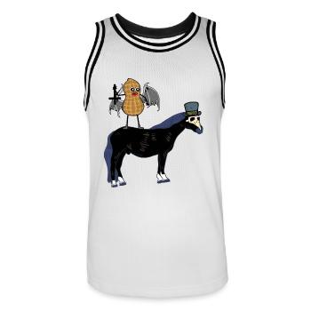 Halloween Vampire Peanut Horse Horse Nut - Men's Basketball Jersey - white/black - Front - AI Model Male 185 dark (185cm)