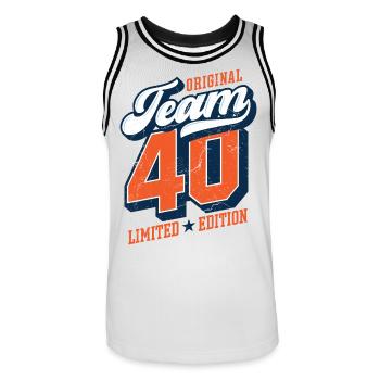 Original Team 40 - Limited Edition - Men's Basketball Jersey - white/black - Front - AI Model Male 185 dark (185cm)