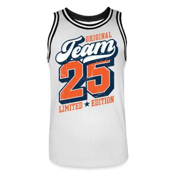 Original Team 25 - Limited Edition - Men's Basketball Jersey - white/black - Front - AI Model Male 185 dark (185cm)
