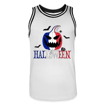 Halloween Frankreich - Männer Basketball-Trikot - Weiß/Schwarz - Vorne - AI Model Male 185 dark (185cm)