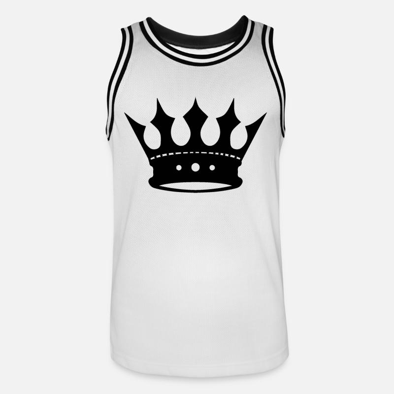 Corona Coronaroyal maestà reale Re Trono Reale - Maglia da basket per uomo - bianco/nero