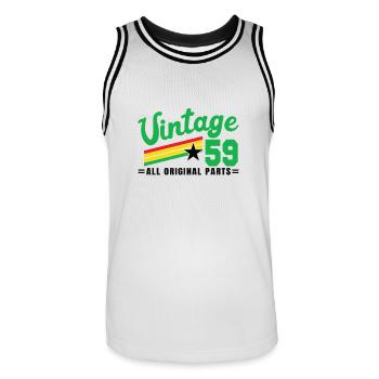 1959 Anniversaire Vintage Toutes les pièces d’origine No III - Maillot de basket Homme - blanc/noir - Devant - AI Model Male 185 dark (185cm)
