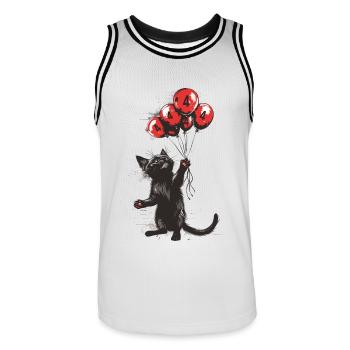 4 Jahre Geschenk 4. Geburtstag Katze - Männer Basketball-Trikot - Weiß/Schwarz - Vorne - AI Model Male 185 dark (185cm)