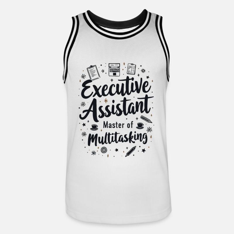 Assistent der Geschäftsführung Multitasking Expert - Männer Basketball-Trikot - Weiß/Schwarz