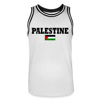 Palestine - Maillot de basket Homme - blanc/noir - Devant - AI Model Male 185 dark (185cm)