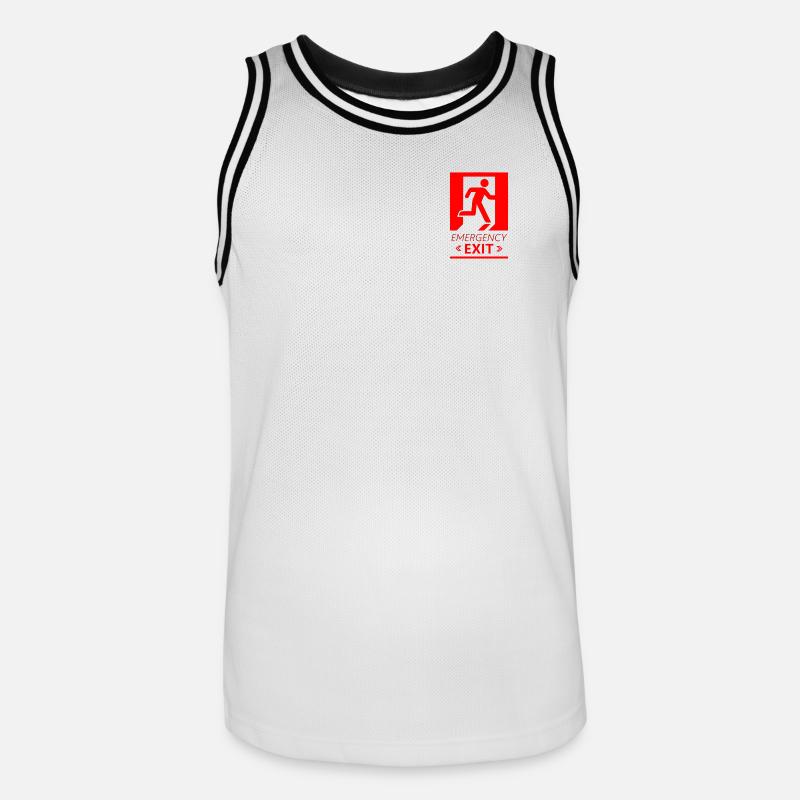 Emergency EXIT Basic Red - Maillot de basket Homme - blanc/noir