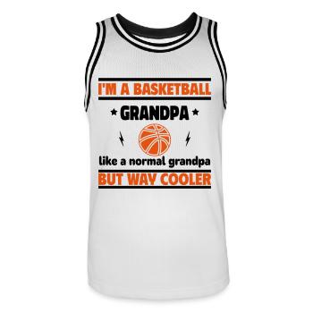 Ich bin ein Basketball-Opa nur viel cooler - Männer Basketball-Trikot - Weiß/Schwarz - Vorne - AI Model Male 185 dark (185cm)
