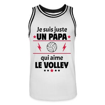 Juste un papa qui aime le volley, volleyeur, noël - Maillot de basket Homme - blanc/noir - Devant - AI Model Male 185 dark (185cm)