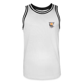 Wolf Vollmond - Männer Basketball-Trikot - Weiß/Schwarz - Vorne - AI Model Male 185 dark (185cm)