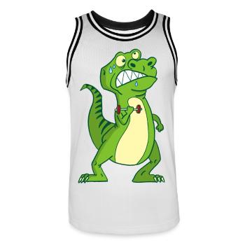 Die Stärke des Tyrannosaurus Rex - Männer Basketball-Trikot - Weiß/Schwarz - Vorne - AI Model Male 185 dark (185cm)