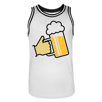 XBayerian Salute (L3) - Men's Basketball Jersey - white/black - Front - AI Model Male 185 dark (185cm)
