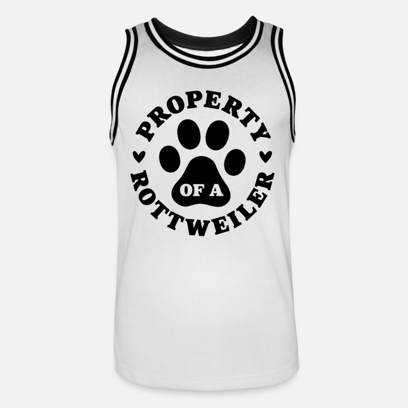 Eigentum eines Rottweilers - Männer Basketball-Trikot - Weiß/Schwarz