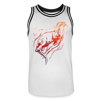 Loutre - Maillot de basket Homme - blanc/noir - Devant - AI Model Male 185 dark (185cm)