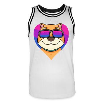 Cadeau bisexuel Shiba Inu Dog - Maillot de basket Homme - blanc/noir - Devant - AI Model Male 185 dark (185cm)