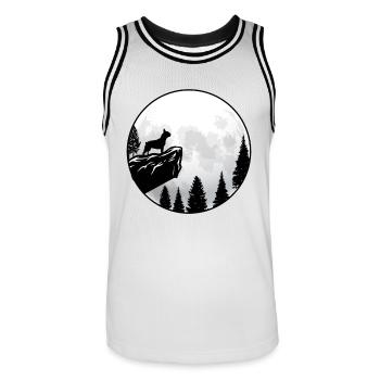 Bouledogue français - Maillot de basket Homme - blanc/noir - Devant - AI Model Male 185 dark (185cm)