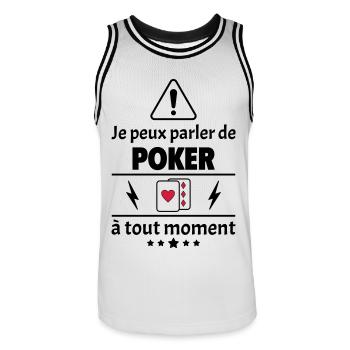 Je peux parler de poker, pokériste, noël - Maillot de basket Homme - blanc/noir - Devant - AI Model Male 185 dark (185cm)
