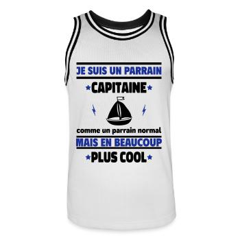 Je suis un parrain capitaine plus cool - Maillot de basket Homme - blanc/noir - Devant - AI Model Male 185 dark (185cm)